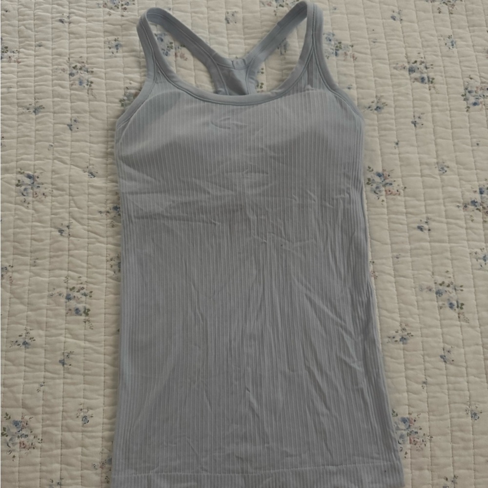 Lulu Lemon light blue ribbed tank top